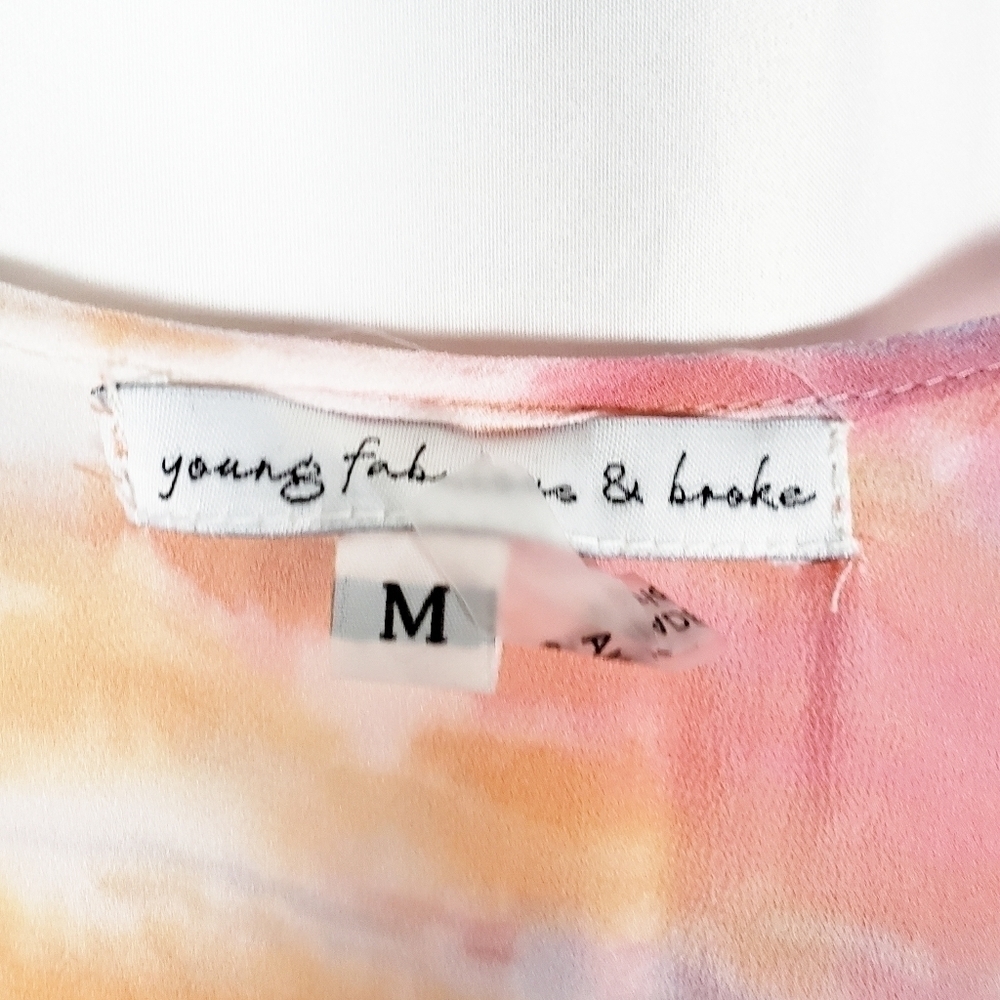 YFB Young Fabulous & Broke tie dye Meadow maxi dress gender reveal flowy boho - Picture 3 of 6